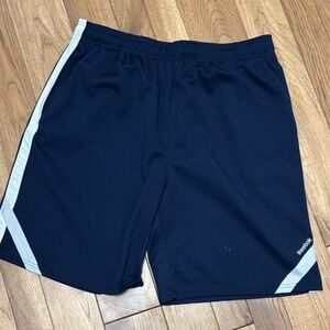 Reebok Men's Dark Blue Athletic Shorts with White Accents